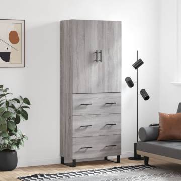 Highboard Grey Sonoma - Stylish Engineered Wood Storage