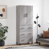 Highboard Grey Sonoma 69.5x34x180 cm Engineered Wood Colour grey sonoma Quantity in Package 1 Model 3 drawers 