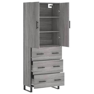 Highboard Grey Sonoma - Stylish Engineered Wood Storage