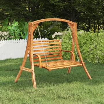 Swing Frame Solid Bent Wood with Teak Finish - HipoMarket