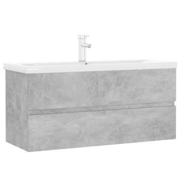 Sink Cabinet with Built-in Basin - Concrete Grey Engineered Wood