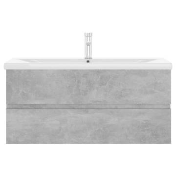 Sink Cabinet with Built-in Basin - Concrete Grey Engineered Wood