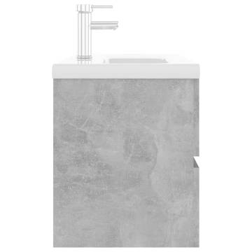 Sink Cabinet with Built-in Basin - Concrete Grey Engineered Wood