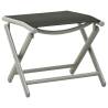 Folding Footrest Black & Silver | Textilene & Aluminium