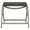 Folding Footrest Black & Silver | Textilene & Aluminium