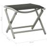 Folding Footrest Black & Silver | Textilene & Aluminium