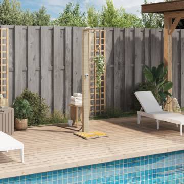 Beige Outdoor Shower | Poly Rattan & Acacia Wood - Hipomarket