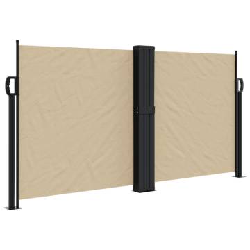 Retractable Side Awning Beige 120x1000 cm - Privacy Screen