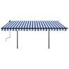 Manual Retractable Awning 4.5x3m - Blue & White | HipoMarket