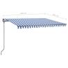 Manual Retractable Awning 4.5x3m - Blue & White | HipoMarket