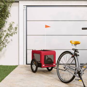 Pet Bike Trailer in Red & Black - Oxford Fabric & Iron | HipoMarket