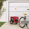 Pet Bike Trailer Red and Black Oxford Fabric&Iron Colour red Size 68.5 x 135 x 73.5 cm 