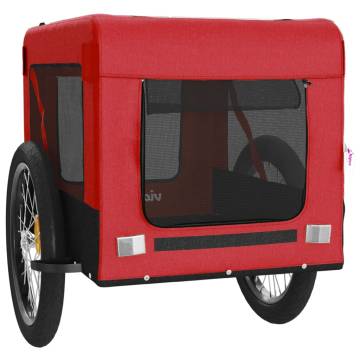 Pet Bike Trailer in Red & Black - Oxford Fabric & Iron | HipoMarket