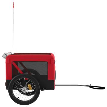 Pet Bike Trailer in Red & Black - Oxford Fabric & Iron | HipoMarket