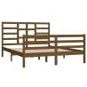 Honey Brown Solid Wood King Size Bed Frame - 150x200 cm