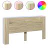 Headboard Cabinet with LED Sonoma Oak - Modern Design