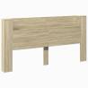 Headboard Cabinet with LED Sonoma Oak - Modern Design