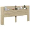 Headboard Cabinet with LED Sonoma Oak - Modern Design