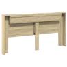 Headboard Cabinet with LED Sonoma Oak - Modern Design