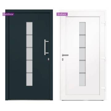 Premium Anthracite Front Door - Aluminium & PVC, 100x210 cm