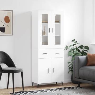 Elegant Highboard in White - 69.5x34x180 cm | HipoMarket