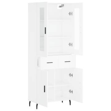 Elegant Highboard in White - 69.5x34x180 cm | HipoMarket