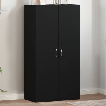 Stylish Black File Cabinet - 60x32x115 cm Engineered Wood