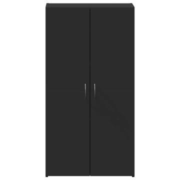 Stylish Black File Cabinet - 60x32x115 cm Engineered Wood