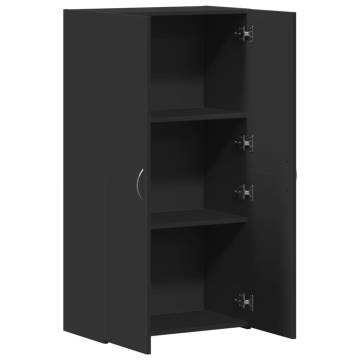 Stylish Black File Cabinet - 60x32x115 cm Engineered Wood