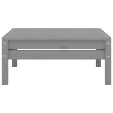 Garden Footstool Grey Solid Pinewood - Stylish & Durable