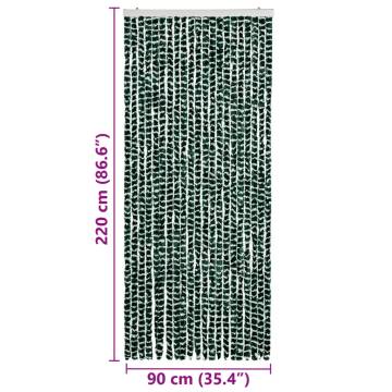 Insect Curtain Green & White 90x220 cm Chenille - Hipomarket