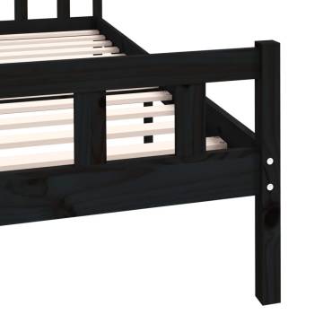 Black Solid Wood Bed Frame 150x200 cm King Size | HipoMarket