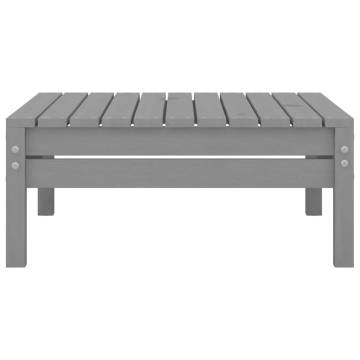 Garden Footstool Grey Solid Pinewood - Stylish & Durable