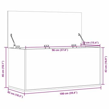 White Engineered Wood Storage Box - 100x42x46 cm | HipoMarket