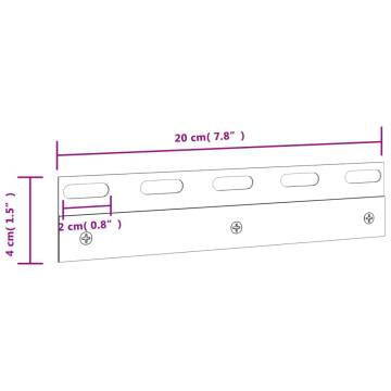 Stainless Steel Connecting Plates - 6 pcs, 20 cm - Durable & Easy