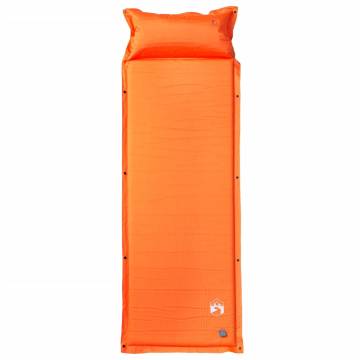 Self Inflating Camping Mattress with Pillow - 1 Person Orange