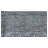 Garden Privacy Screen Ledge Stone Look Grey - 500x90 cm PVC