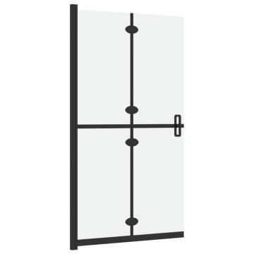 Foldable Walk-in Shower Wall - Frosted ESG Glass 100x190 cm