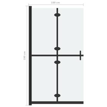 Foldable Walk-in Shower Wall - Frosted ESG Glass 100x190 cm