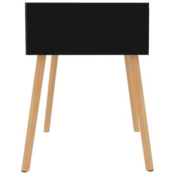 Black Bedside Cabinet - 40x40x56 cm Engineered Wood