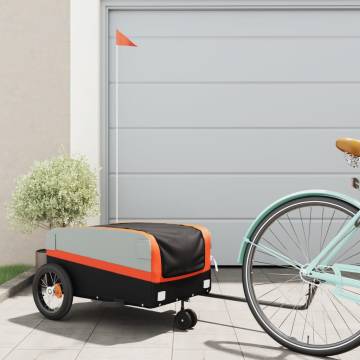 Durable Bike Trailer Black & Orange - 30 kg Capacity