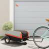 Bike Trailer Black and Orange 30 kg Iron Colour orange Size 122 x 53 x 53 cm 