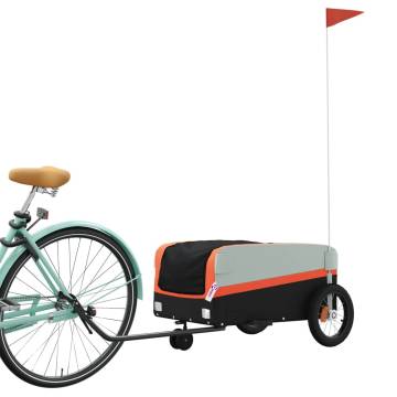 Durable Bike Trailer Black & Orange - 30 kg Capacity