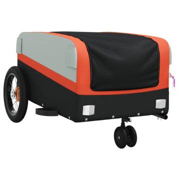 Durable Bike Trailer Black & Orange - 30 kg Capacity