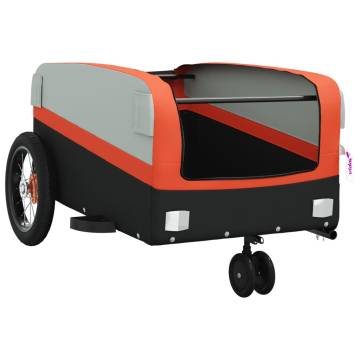 Durable Bike Trailer Black & Orange - 30 kg Capacity