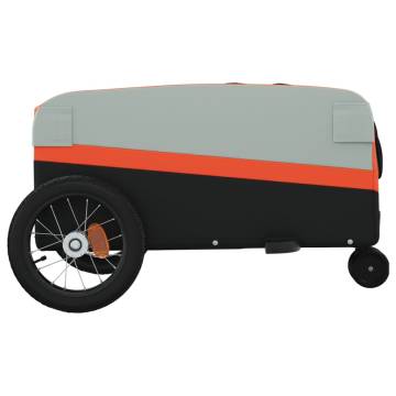 Durable Bike Trailer Black & Orange - 30 kg Capacity