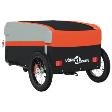 Durable Bike Trailer Black & Orange - 30 kg Capacity