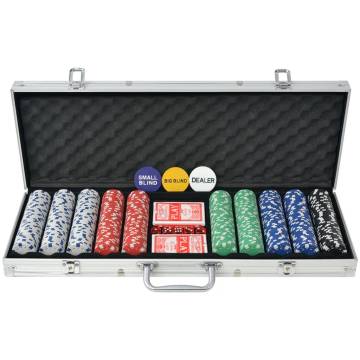 Poker Set with 500 Chips in Aluminium Case | Hipo Market