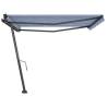 Freestanding Manual Retractable Awning 450x300 cm - Blue/White