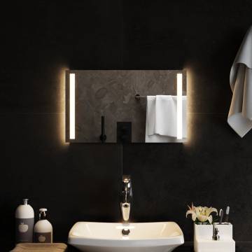 Stylish LED Bathroom Mirror 50x30 cm - Waterproof & Easy Install